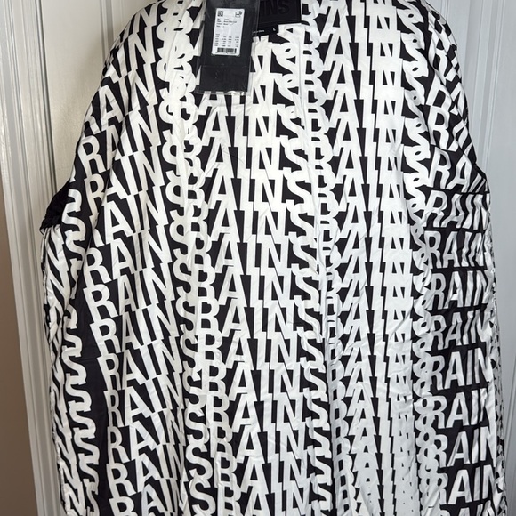 Rains Block Puffer Coat Color Wood Size Large - Picture 9 of 16